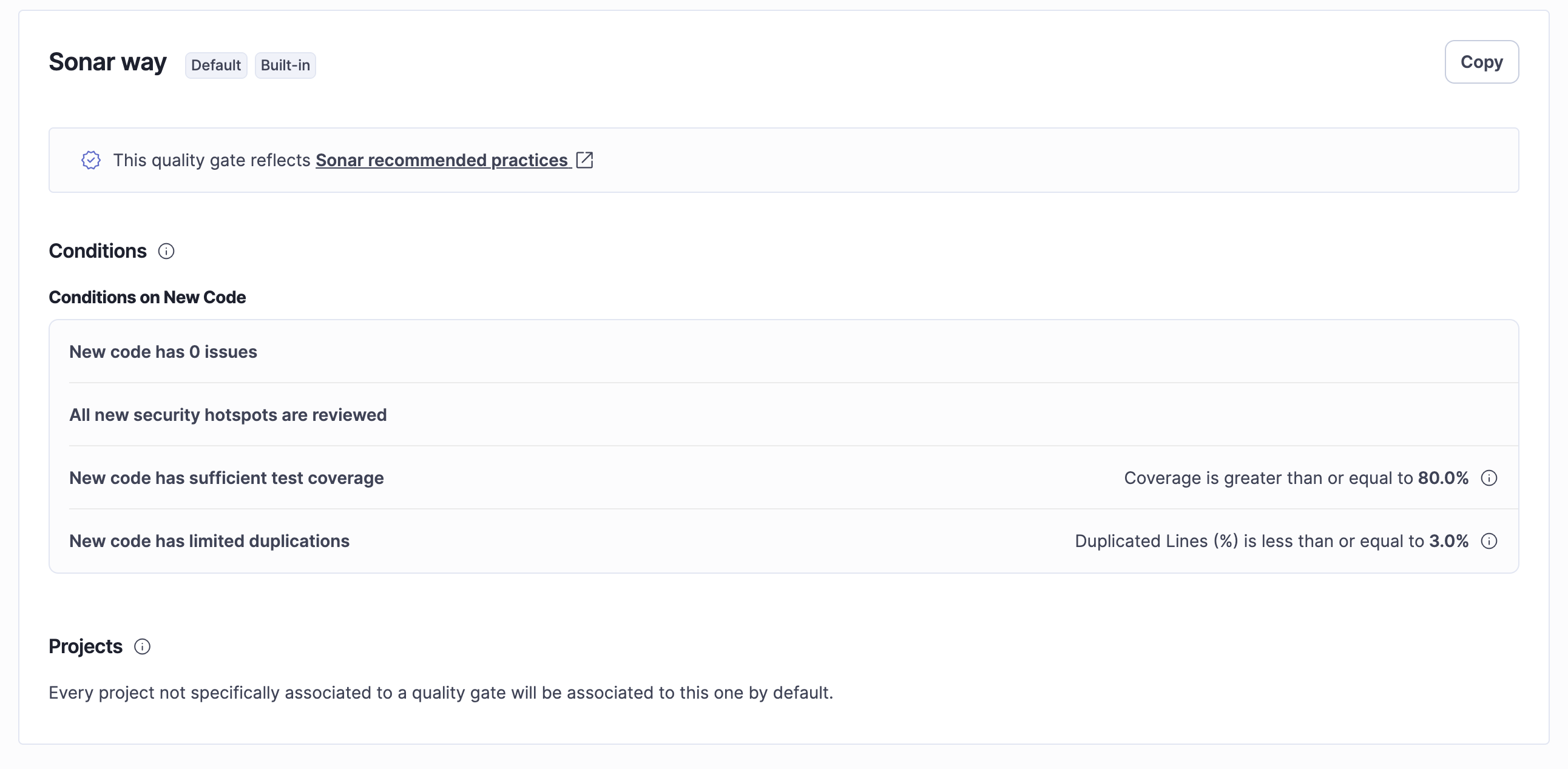 Exemple de quality gate dans SonarQube